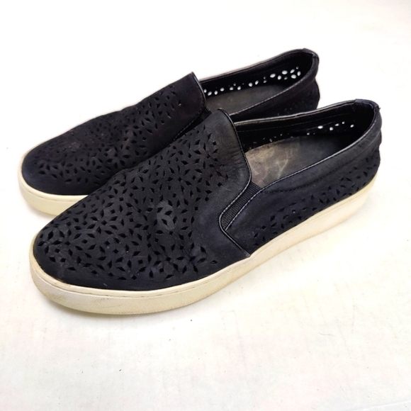 Vionic Shoes - Vionic Womens Midi Perforated Black Nubuck Casual  Slip On Shoes Size 8
